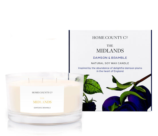 The Midlands - Damson and Bramble 3 Wick Soy Candle - Pack of 4