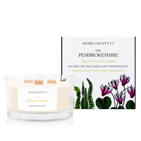 The Pembrokeshire - Sea Kelp and Cyclamen 3 Wick Soy Candle - Pack of 4